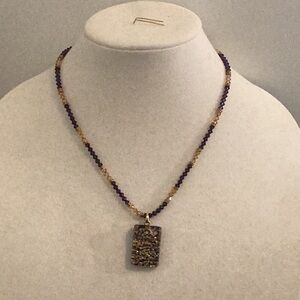 Murano Glass Pendant and Crystal necklace